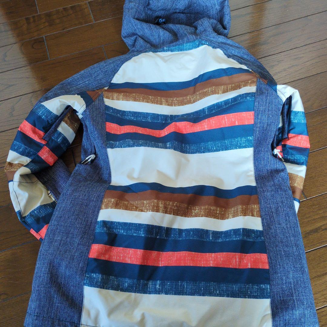 【美品】ROXY　スノボウェア　上下セット　ボーダー　マルチカラー　デニム風　Ｓ
