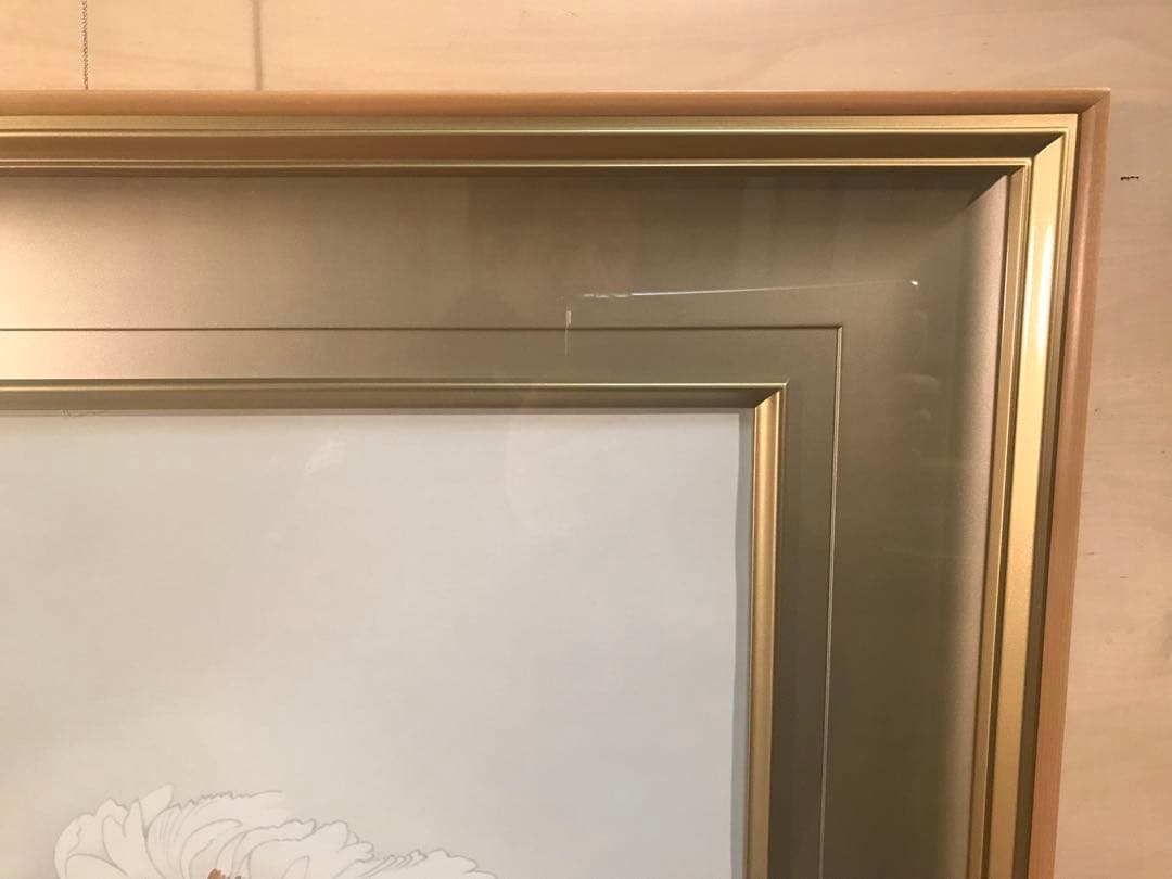 小倉遊亀　「牡丹」　木版画　刷り込みサイン・作品証明シール有り