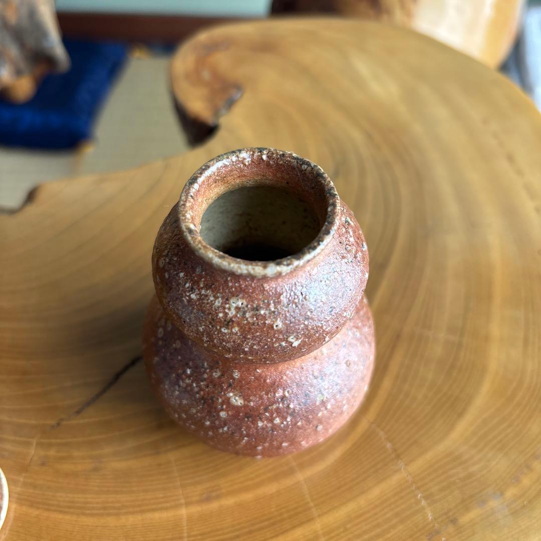 信楽焼 春齋 仕覆付 龍村美術織物 紅牙端錦 茶道具 共箱