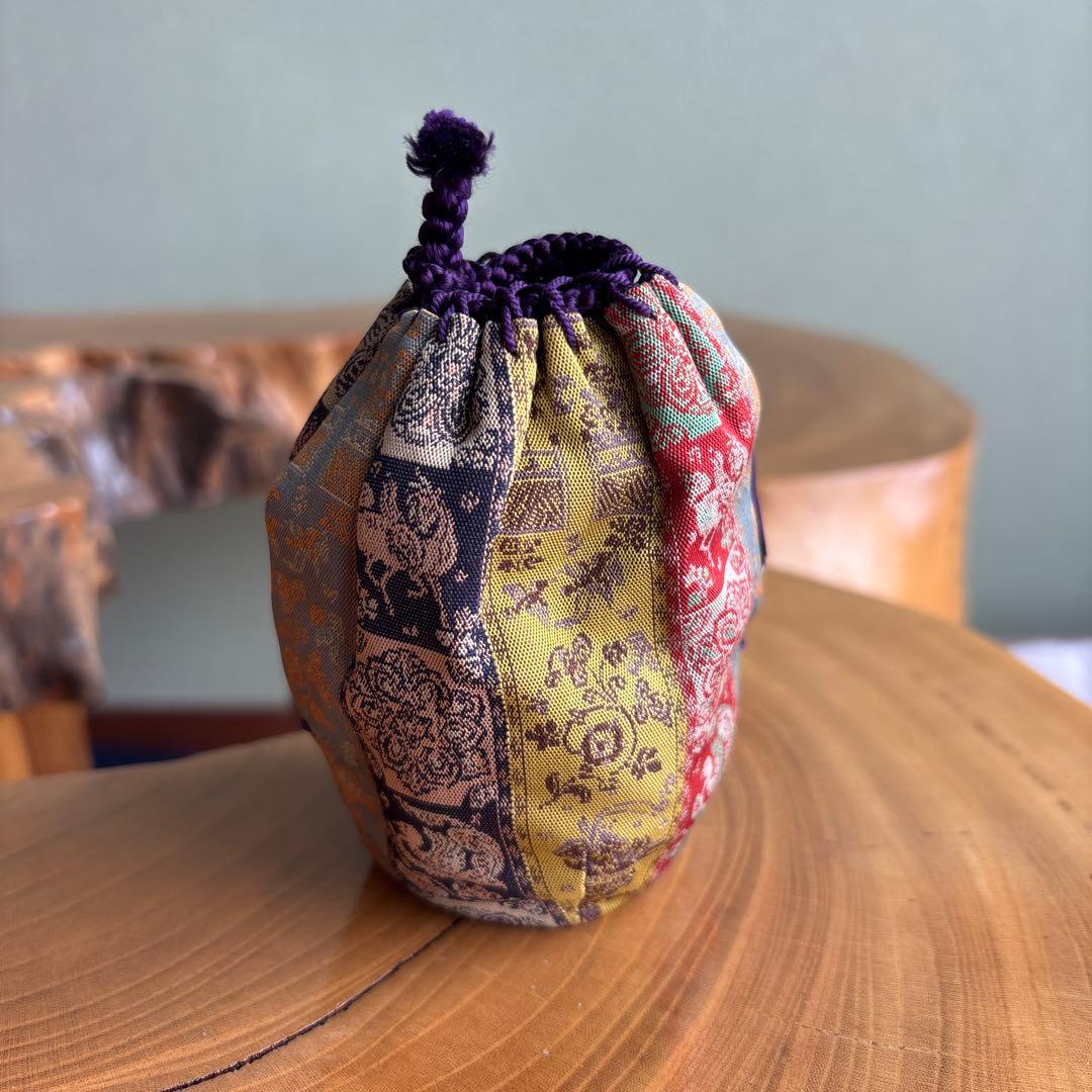 信楽焼 春齋 仕覆付 龍村美術織物 紅牙端錦 茶道具 共箱