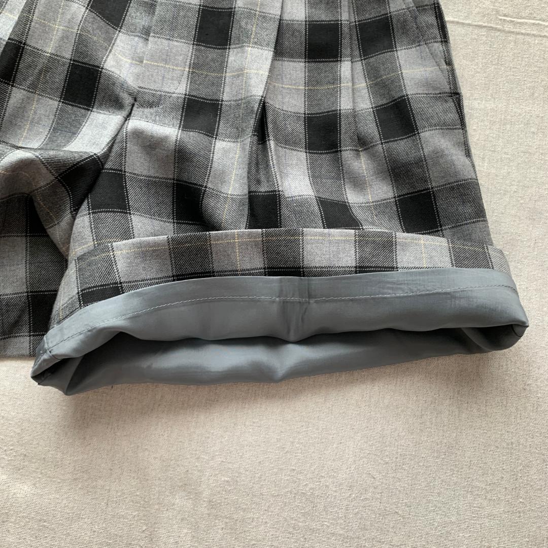 新品タグ　パーリーゲイツ　ショートウールパンツ　チェック柄　M　撥水加工　ゴルフ