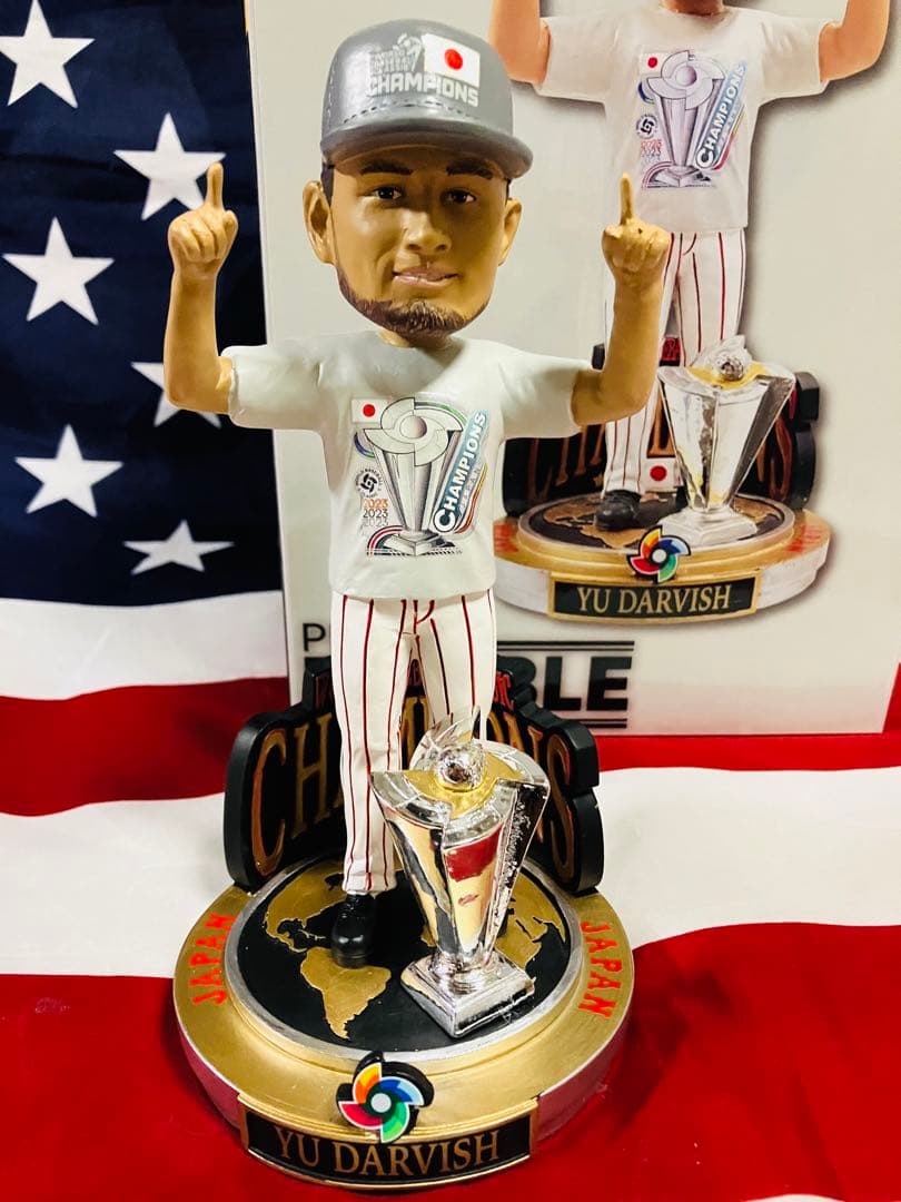 【123個限定完売品】ダルビッシュ選手優勝キャップボブルヘッド人形　パドレス