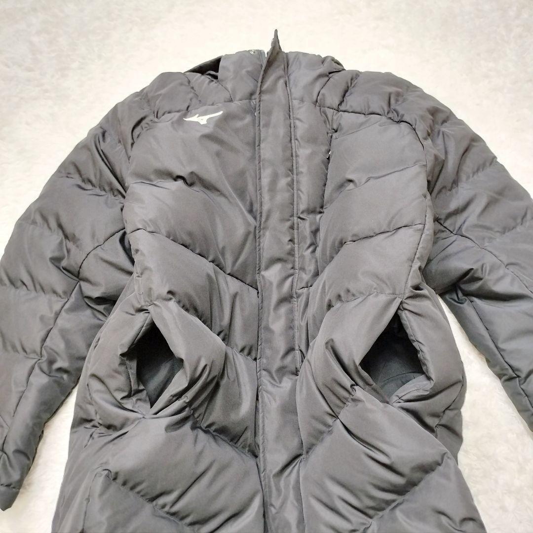 ミズノ　大きいサイズ　ベンチコート　ダウン　ロング　ブラック サッカー