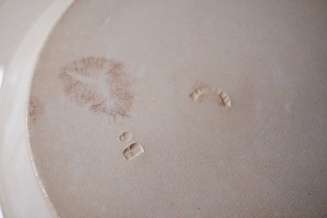 フランス アンティーク クレイユモントロー オクトゴナルプレート 陶器 深皿①