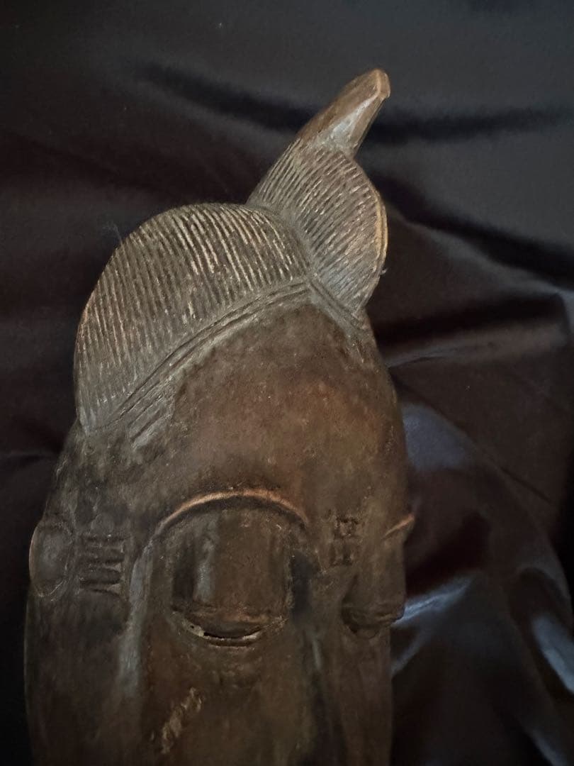 アフリカ コートジボワール バウレ族 木製 仮面／アンティーク