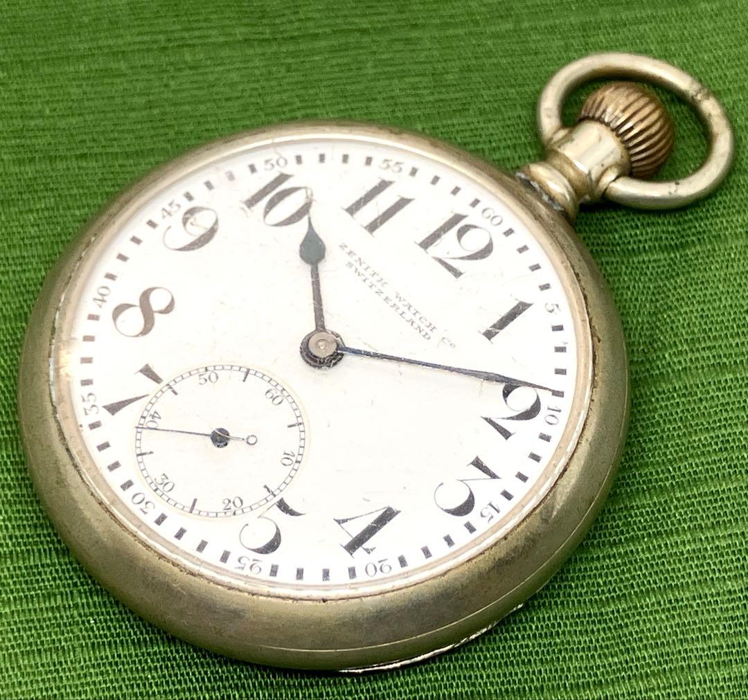 昭和３年ZENITH 鉄道局懐中時計　鉄道局修理票付きオーバーホール済み稼働中