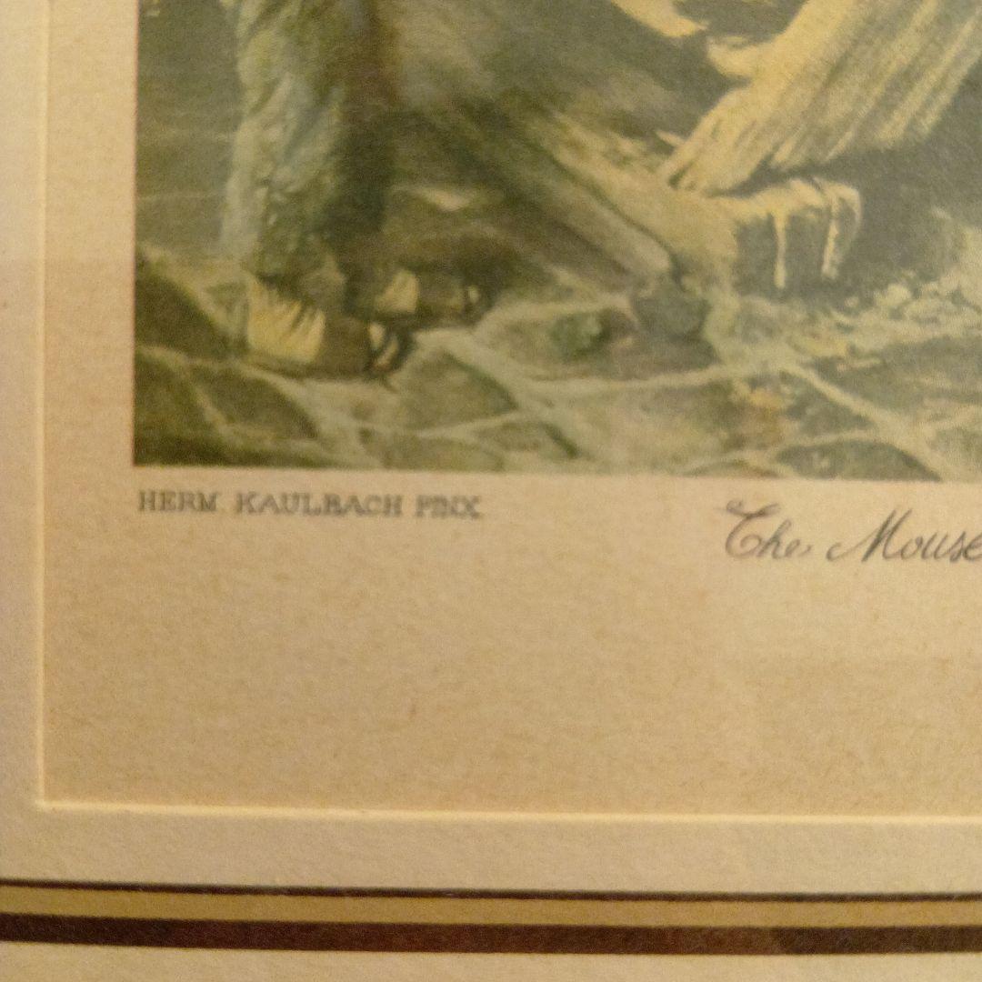 超希少1898年原版刷 Kaulbach The Mouse アンティーク版画