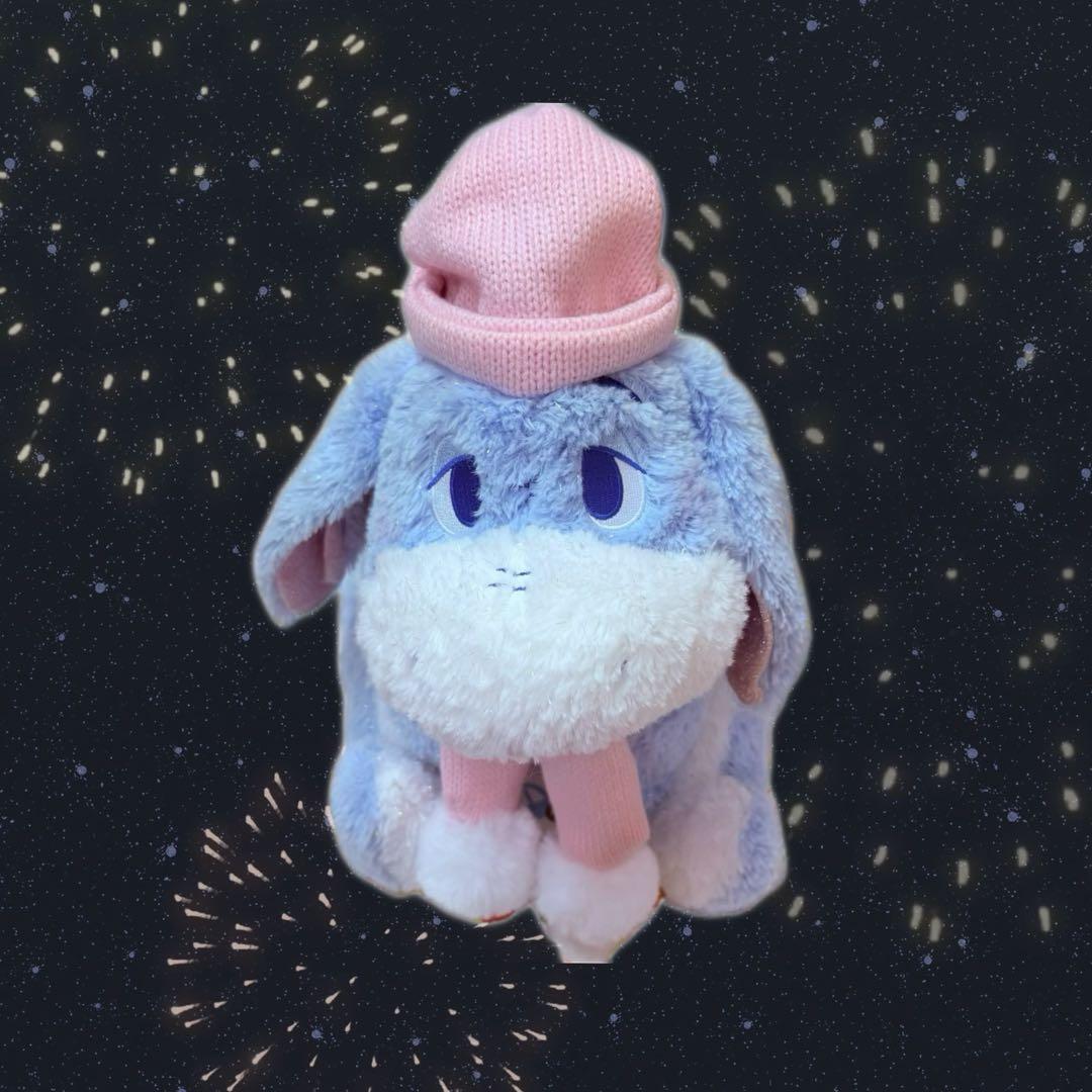 イーヨー ぬいぐるみ　ピンク×ブルー Winter