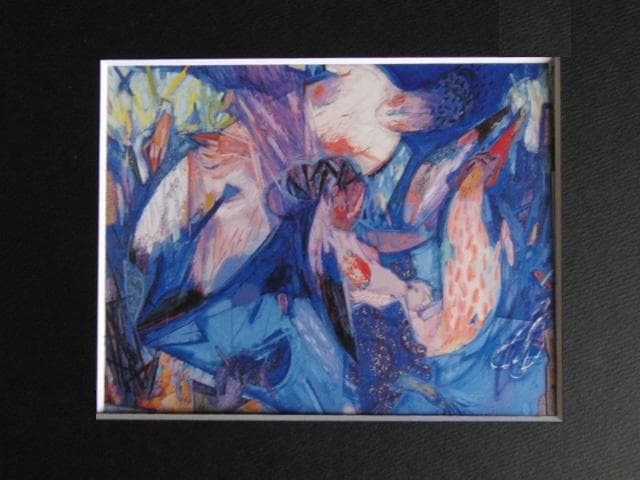 木原正徳、ひとかたち≪湿った風≫、希少画集画、新品高級額・額装付