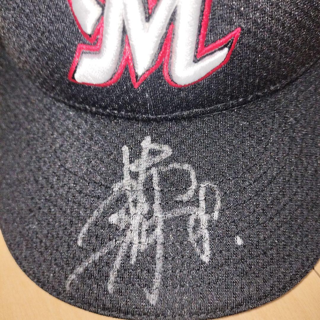 千葉ロッテマリーンズ 選手支給品キャップ 8中村奨吾 直筆サイン