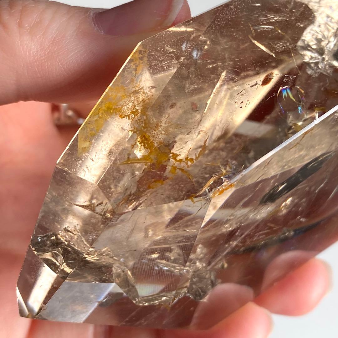 【 ネパール産 ヒマラヤ 水晶 虹入り スモーキー クォーツ フリーカット 】