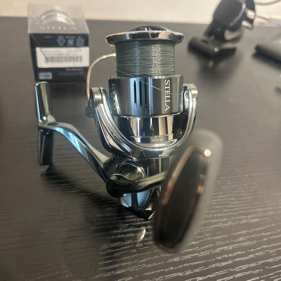 専用シマノ 22 ステラ C3000XG スピニングリール浅溝スプ−ル付き