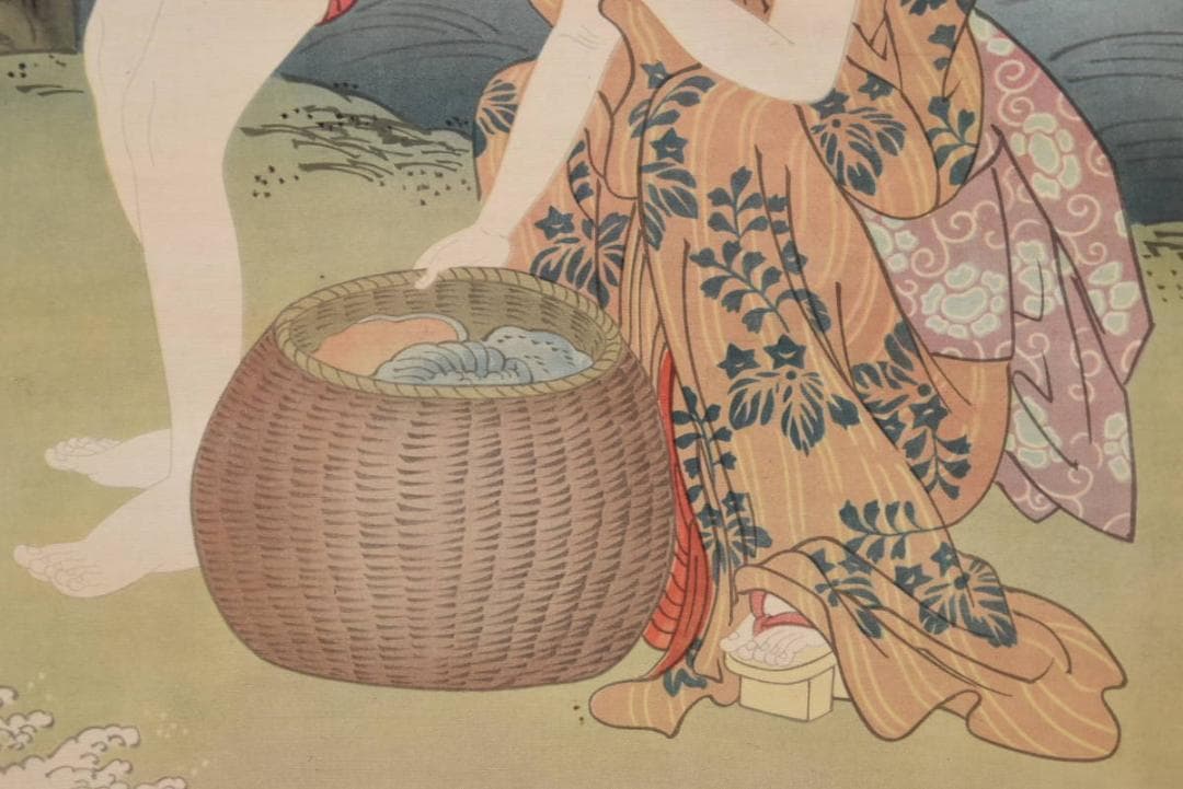 【複製】喜多川歌麿/海女図/工芸品/掛軸/名家伝来/AA-812