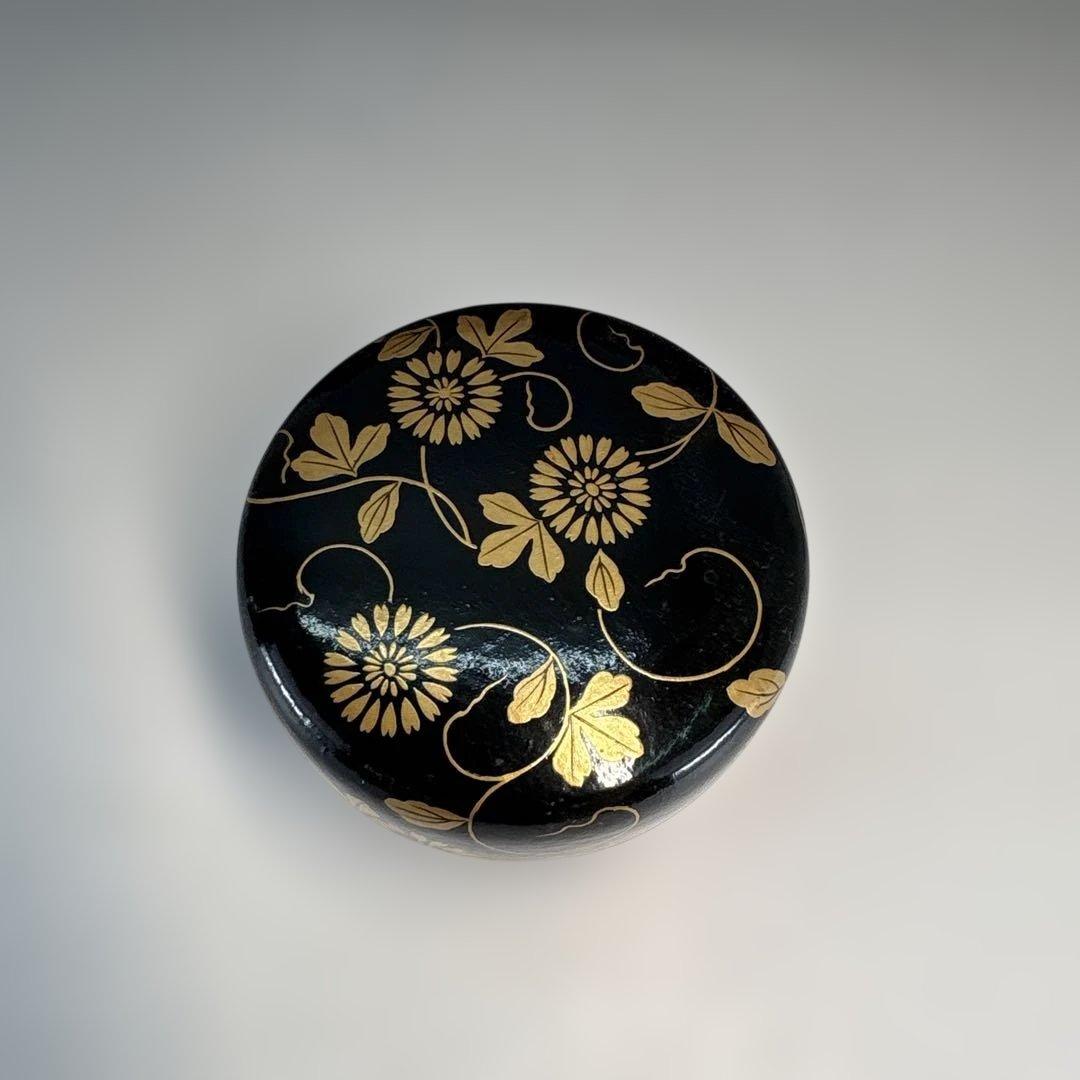 【茶道具】坂下雄峰造　淡々斎好写　菊唐草蒔絵　大棗（共箱）★送料込★