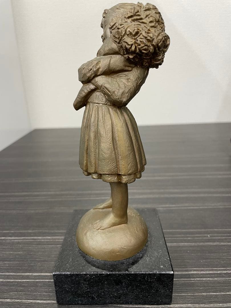加藤豊 銅製 少女 ブロンズ像 『花束』