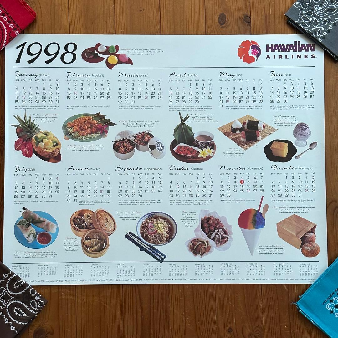 98年旧ロゴHAWAIIAN AIRハワイアン航空オリジナルカレンダーポスター6