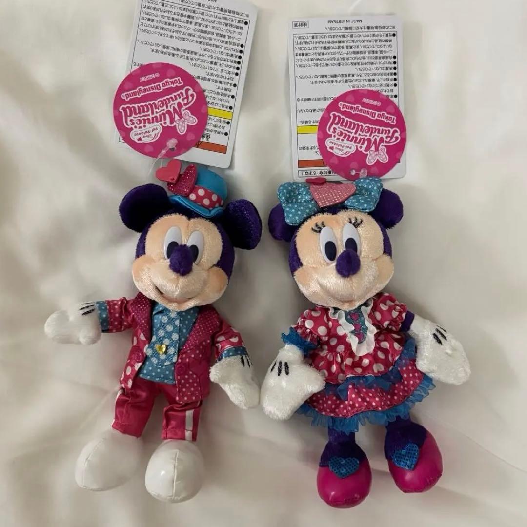 ディズニー ミッキー ミニー パルパルーザ ぬいぐるみバッジ 2点