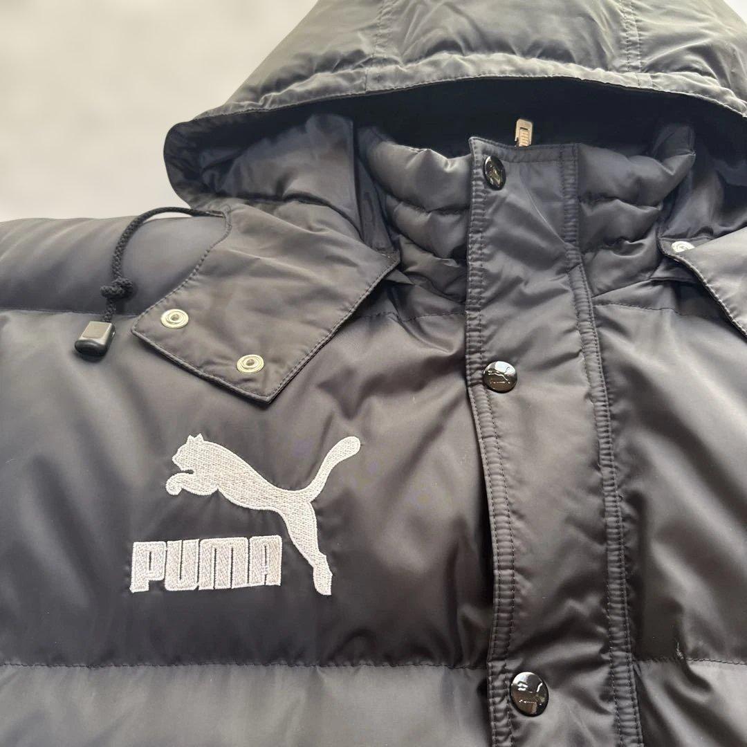 美品/Puma プーマ　黒 ブラック ダウン　ロングコート　ベンチコート　M