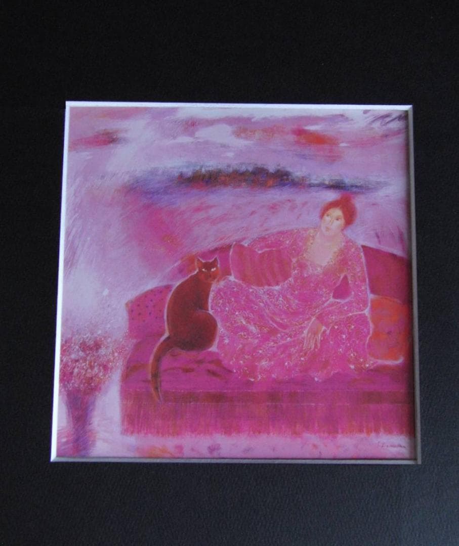 木村節子、【風のポエム】、希少な額装用画集より、新品額装付