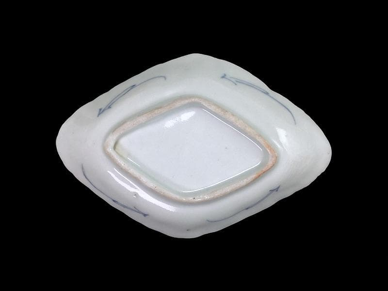 古伊万里　こんにゃく印判　紅葉の図　菱形変形小皿　江戸中期　A346AS-CWr