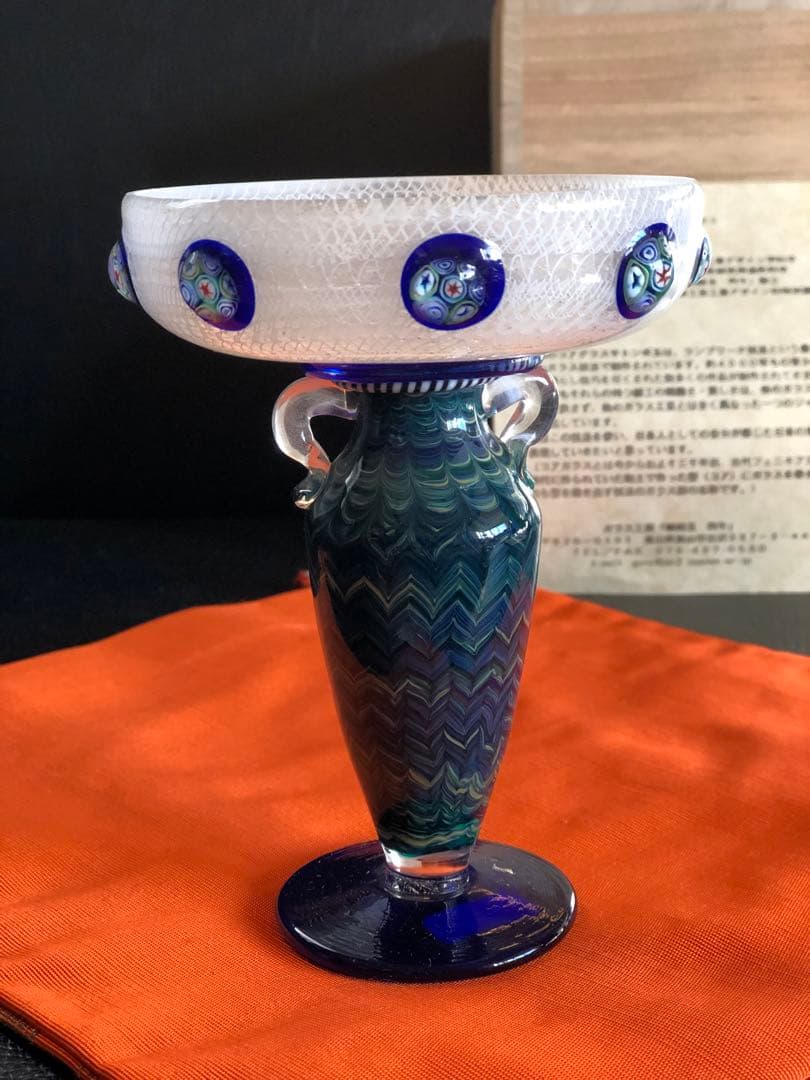 木暮紀一作品　コアガラストンボ玉　蜻蛉玉　ガラス製　飾りガラス　伝統工芸品