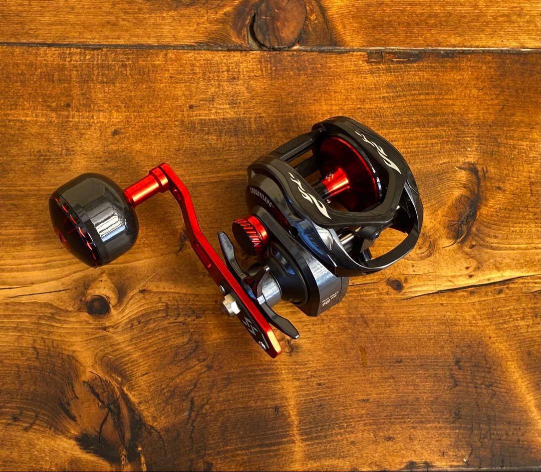 ジギングリール　レッド　船釣り　海釣り　ベイトリール　パワーハンドル　16kg