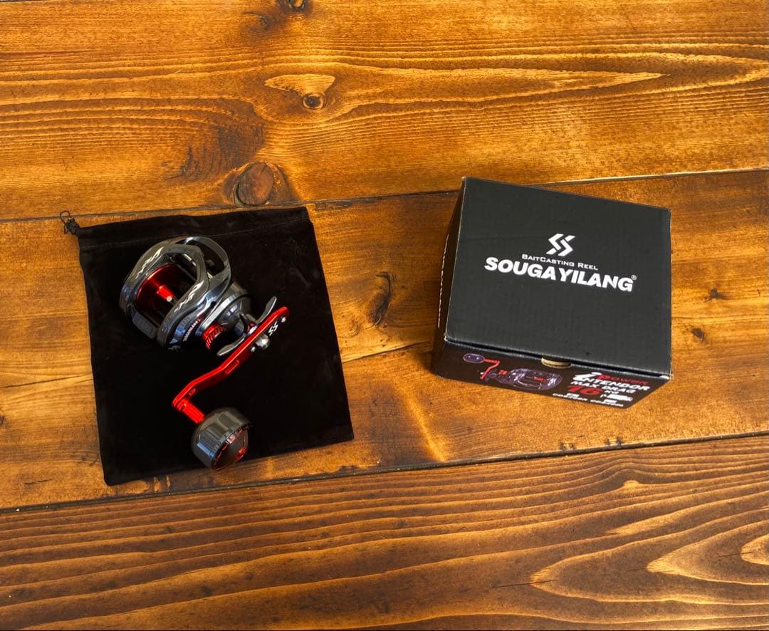 ジギングリール　レッド　船釣り　海釣り　ベイトリール　パワーハンドル　16kg