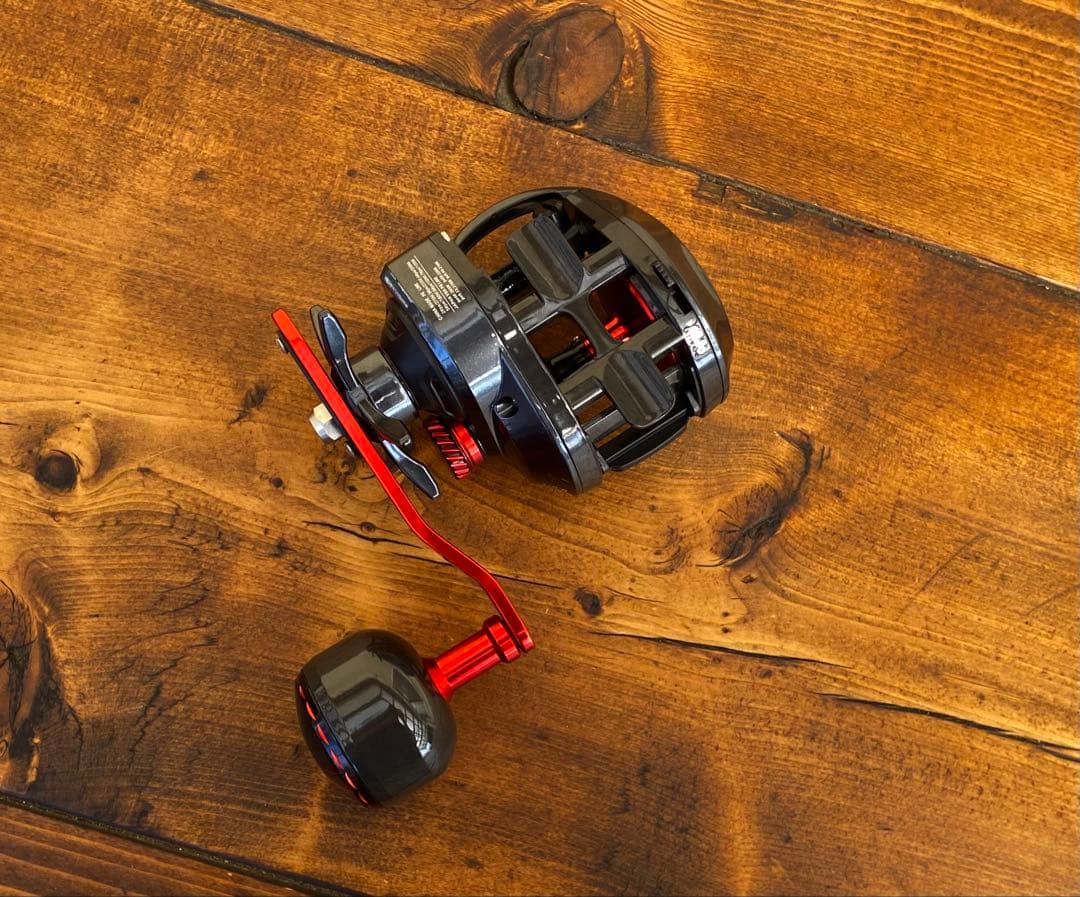 ジギングリール　レッド　船釣り　海釣り　ベイトリール　パワーハンドル　16kg