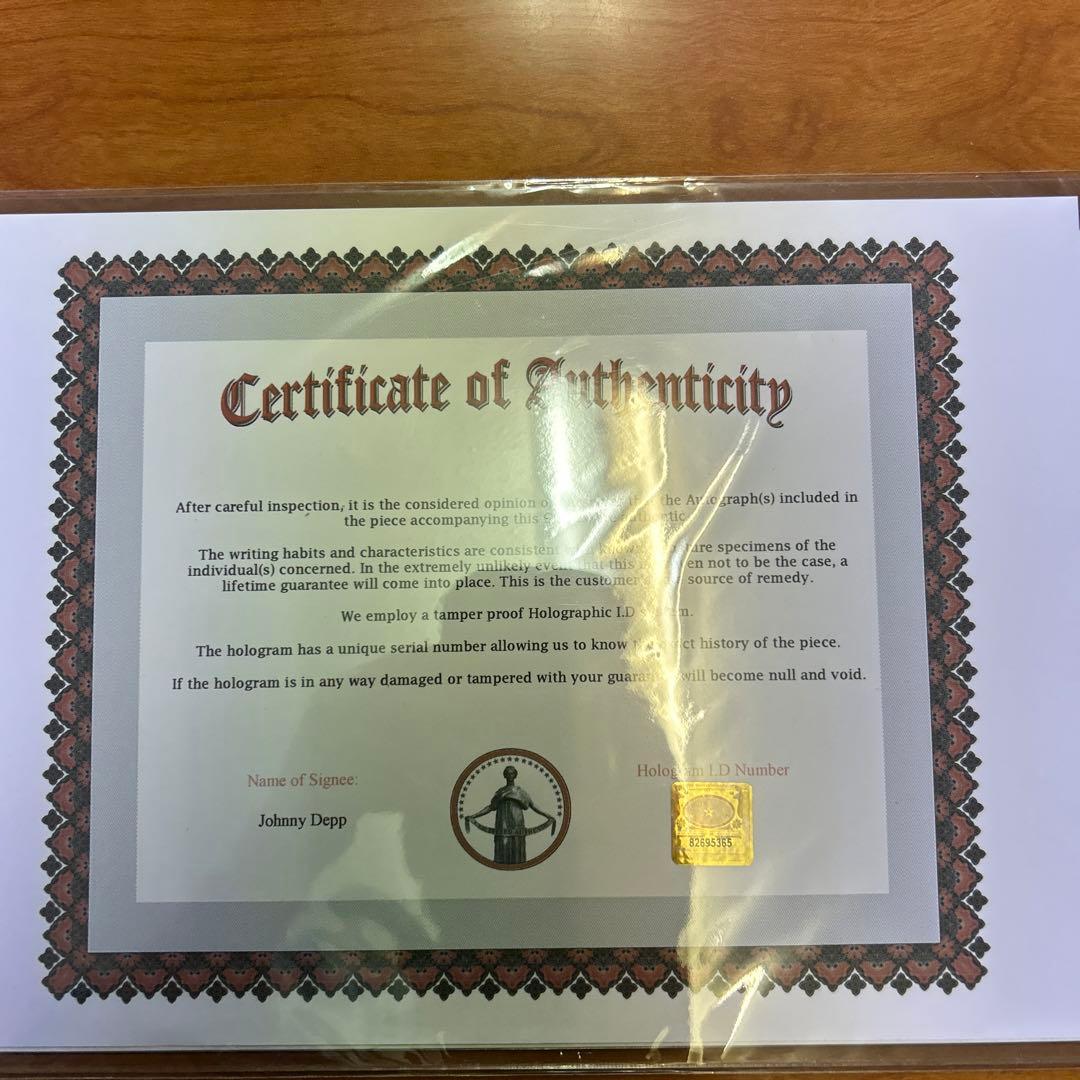 レア！映画　パイレーツ　オブ　カリビアン　ジョニー　デップ　直筆サイン入りフォト