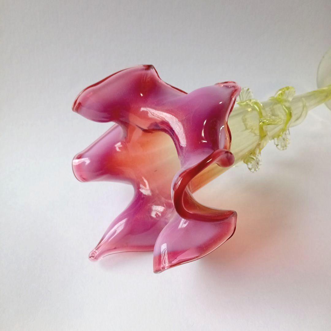 ★G1703★ アンティーク ウランガラス　花瓶　花器　ヨーロッパ