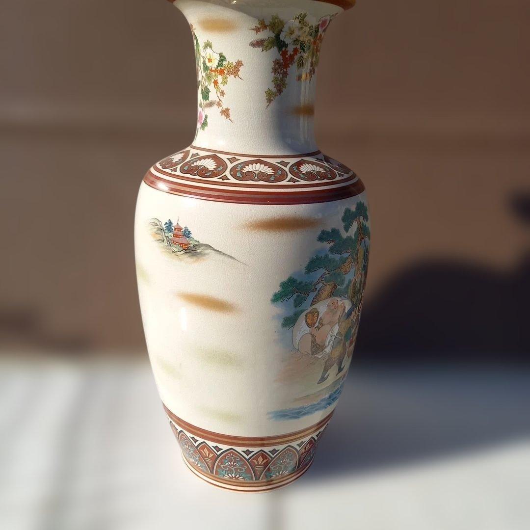 豪華 壷 九谷焼 七福人 　　61cm