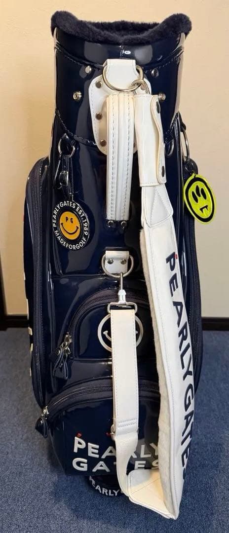 【大人気】バーリーゲイツ　エナメルキャディバッグBLUE