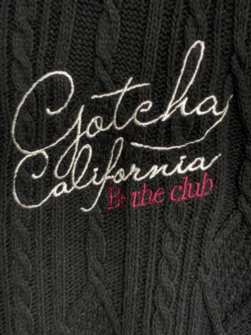 Gotcha Golf ゴルフ フルジップ 黒 M 刺繍ロゴ