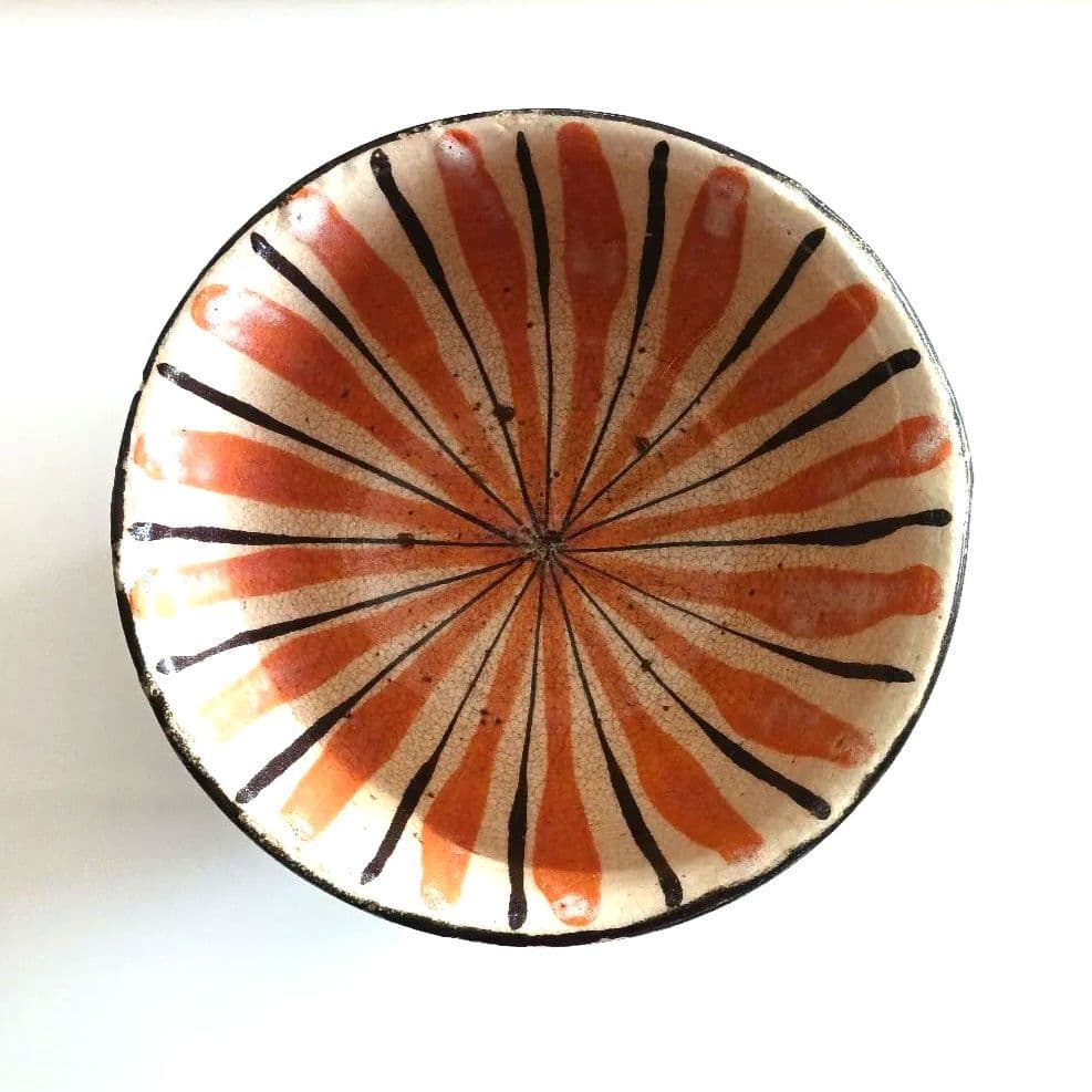 瀬戸焼　麦藁手　片口茶碗