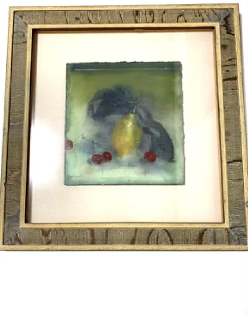 蛯田均 水彩画 「シトロンⅢ」 三越取扱 額装 静物画 アート インテリア