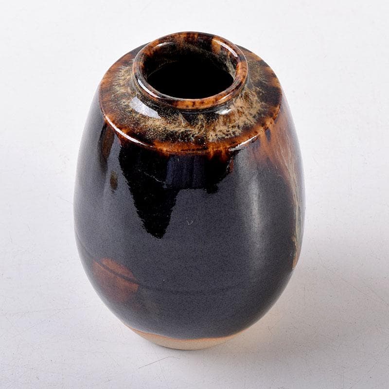 茶道具　京焼　桶谷定一作　肩衝茶入　仕覆付　共箱　V　7350