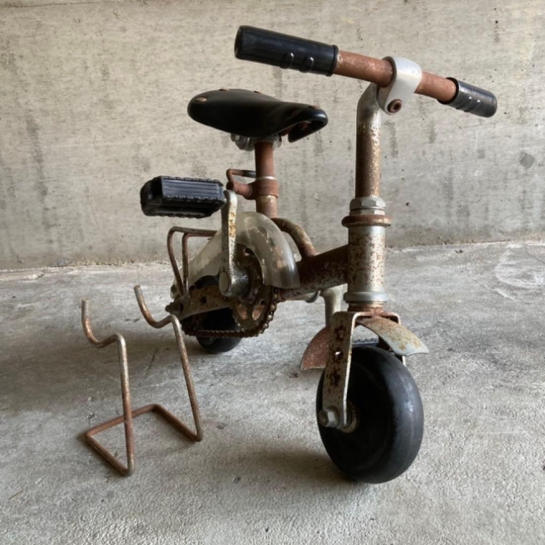 NENG HAO 豆チャリ ミニ自転車 台付き サイクル 置物 シャビー レトロ