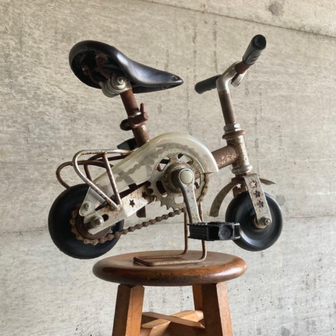 NENG HAO 豆チャリ ミニ自転車 台付き サイクル 置物 シャビー レトロ