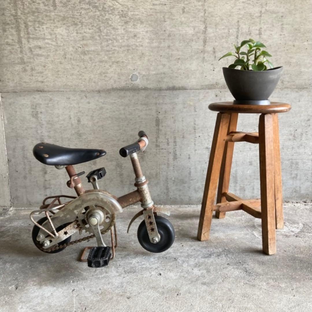 NENG HAO 豆チャリ ミニ自転車 台付き サイクル 置物 シャビー レトロ