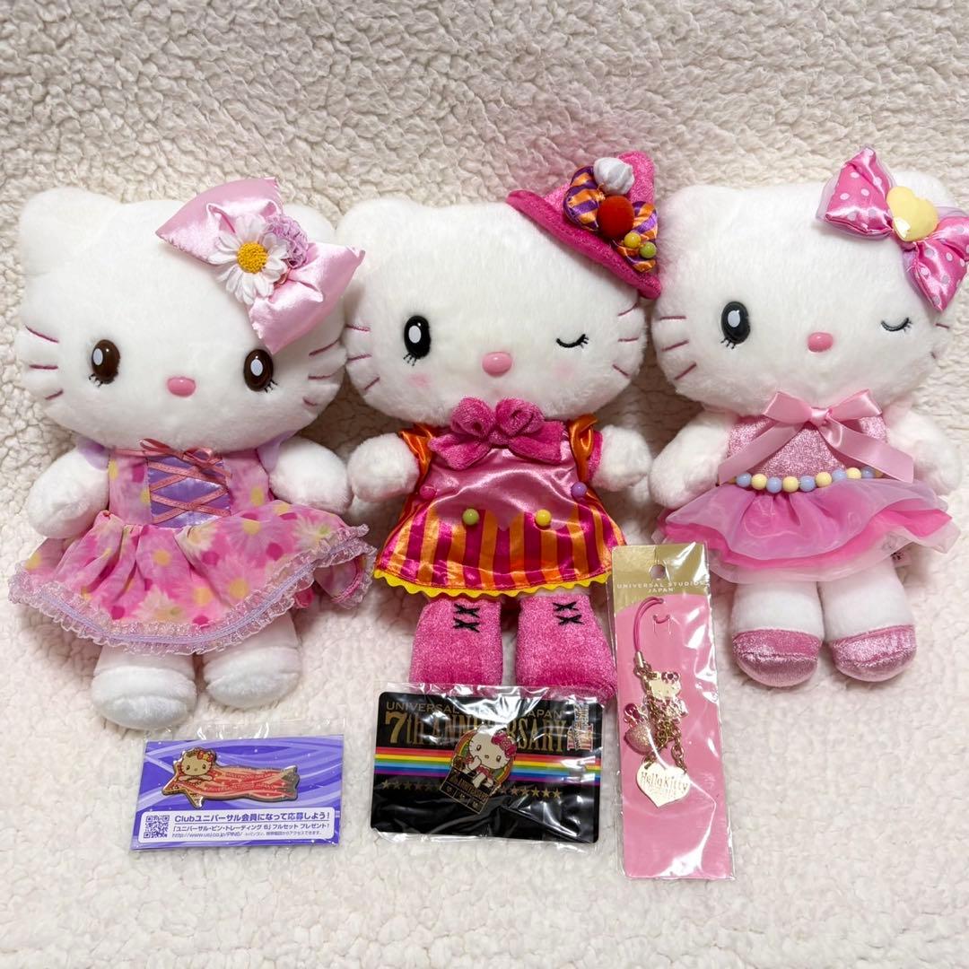 ハローキティ　USJ ぬいぐるみ　ストラップ　レトロ　まとめ　ドレス　下まつ毛