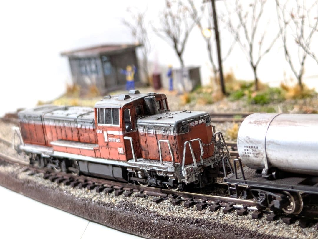 か*さ様 Nゲージ・ジオラマ展示台【昭和の秋、貨車留置線】※DE10、貨車付き