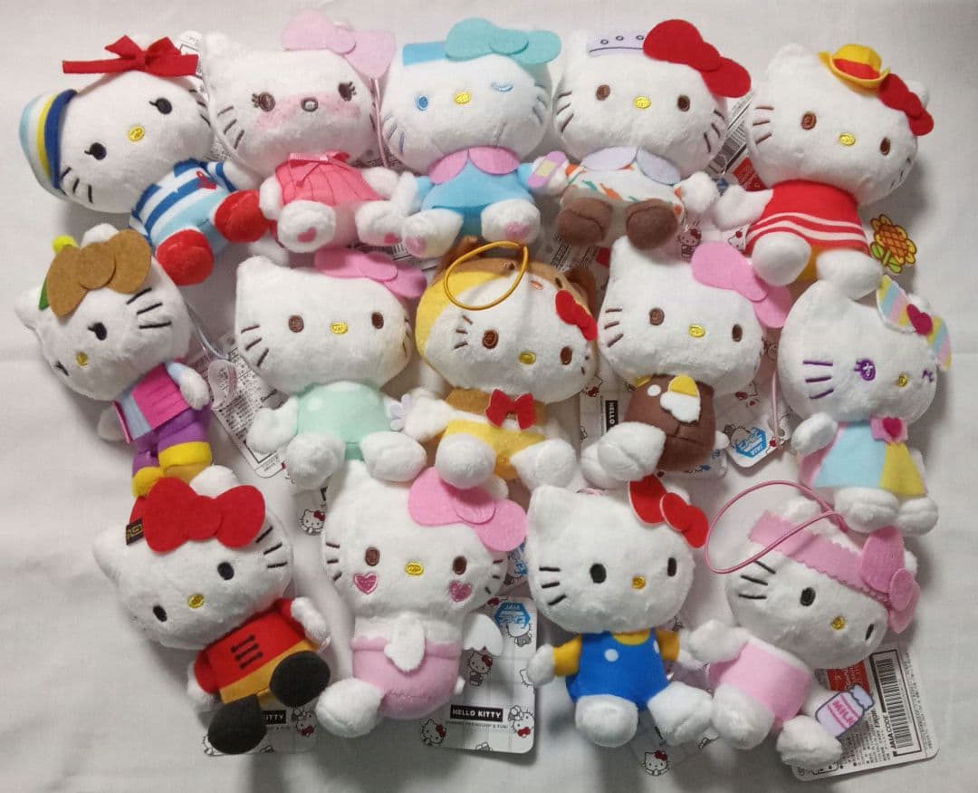 ハローキティ 50周年 ぬいぐるみ マスコット モーリーファンタジー限定　14体