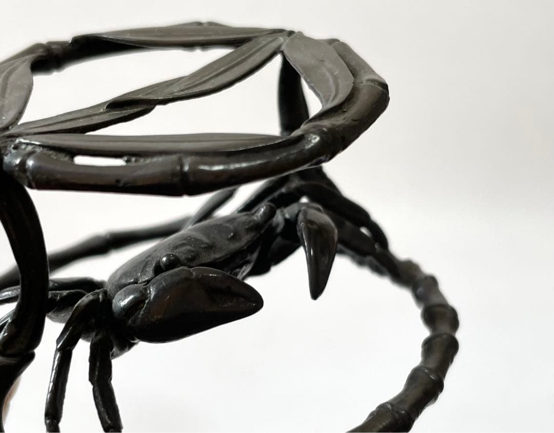 茶道具　蓋置　一ノ瀬宗辰　砂張　笹蟹蓋置　蟹　カニ　蓋置　共箱