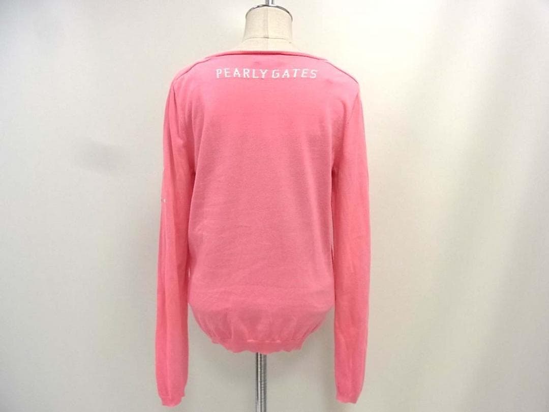 パーリーゲイツ　 ロゴ　Vネック　ニット セーター　ストロベリーピンク　L　2