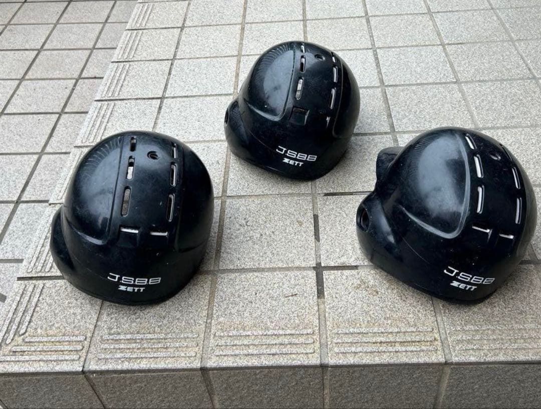 ZETT ヘルメット　軟式一般用　M,L,Oサイズ　ブラック 3個
