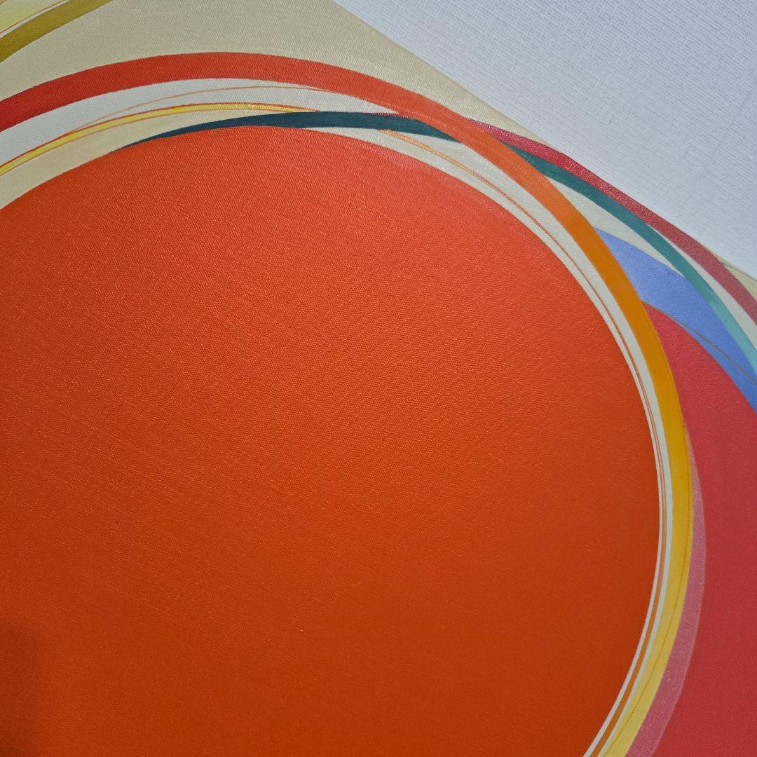 真作 田中稔之 油彩『円の光景』84-4 サイン有 抽象画 油絵 絵画