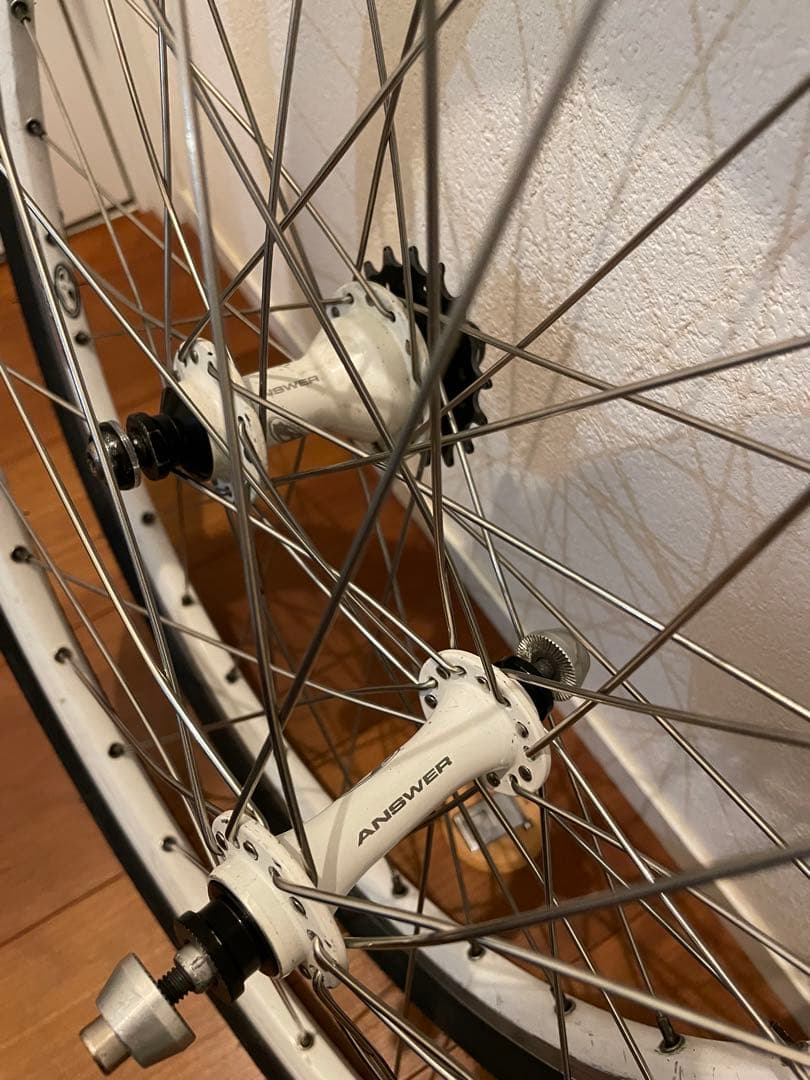 BMXホイールセット ANSWERアルミハブ キッズ 子供用 ホワイト