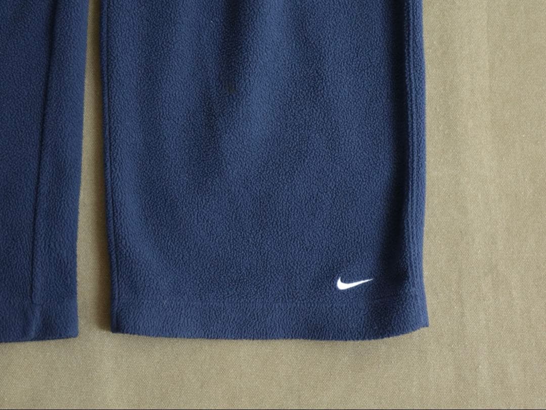 90s 台湾製 NIKE フリースパンツ ネイビー 裾スウォッシュ