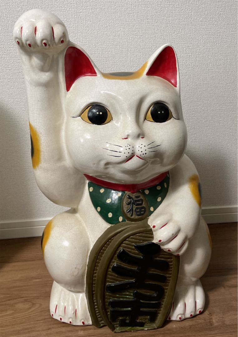 招き猫　巨大　骨董　アンティーク