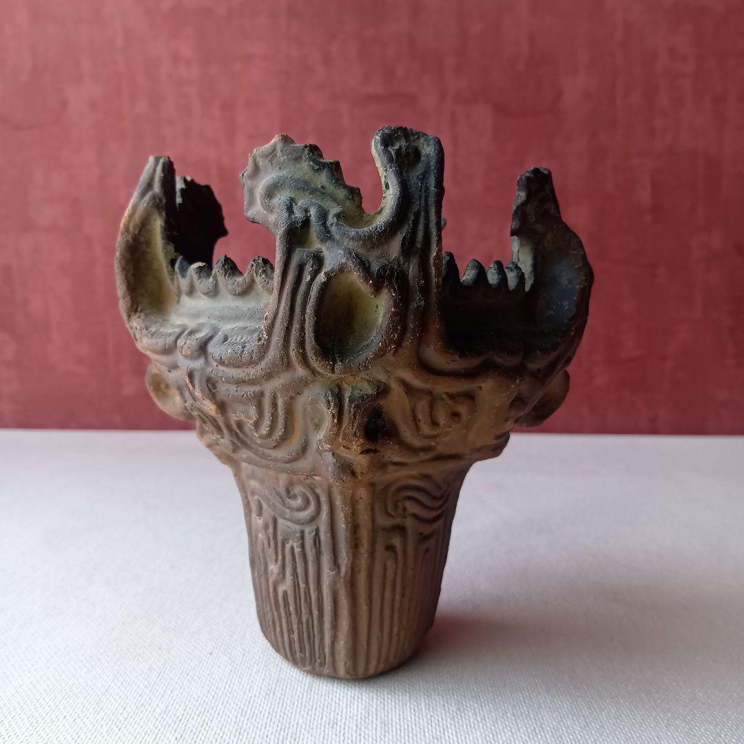 火焔型土器◆ミニサイズ◆素焼き◆遺跡出土品レプリカ◆縄文土器/インテリア/飾り